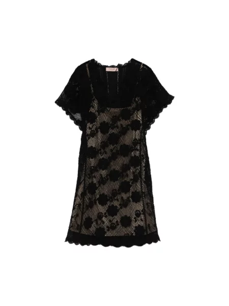 Dzianinowa sukienka dzianinowa Twinset czarna