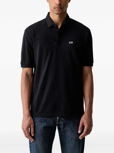 Tricou polo Armani Exchange cu imagine negru