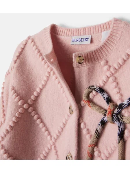 Gyerek kardigán Burberry rózsaszín
