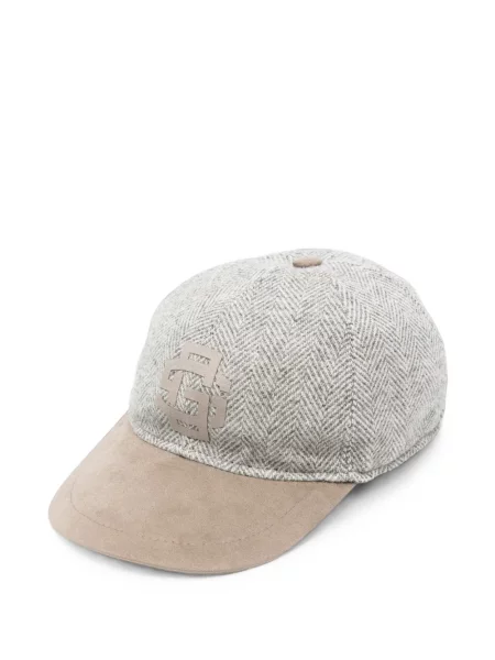 Șapcă Gran Sasso cu model herringbone gri
