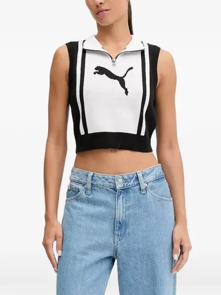 Top Puma cu autograf alb