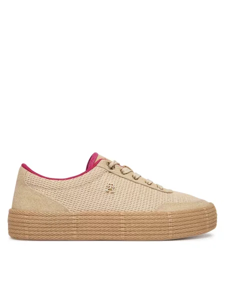 Espadrile Tommy Hilfiger Th Foxing Platform Rope bež