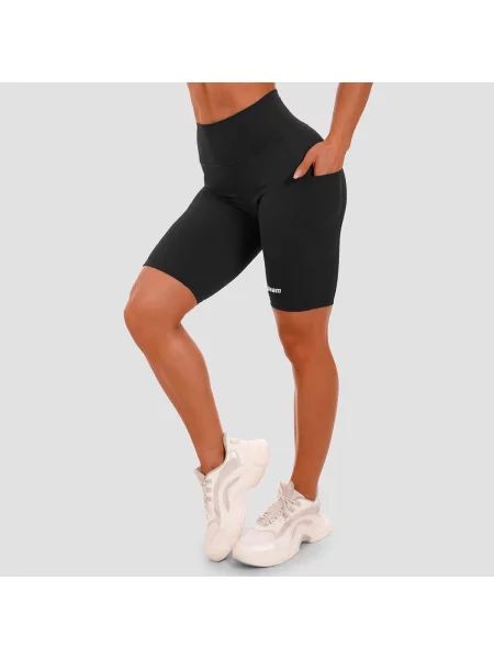 Szorty fitness slim z wysoką talią Biker czarne
