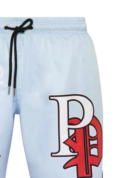 Raštuotos maudymosi kelnaitės Philipp Plein mėlyna