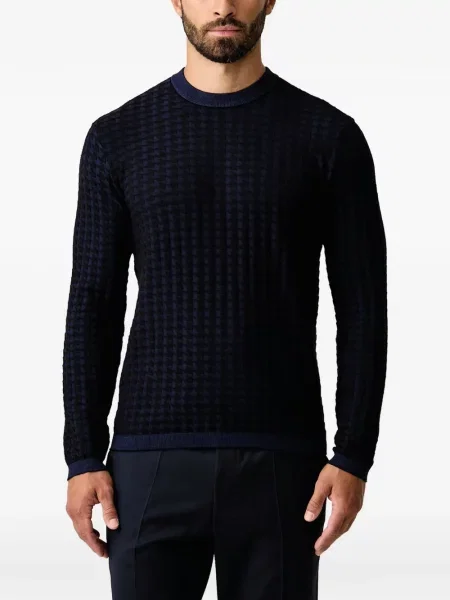 Pulover Armani Exchange cu imprimeu geometric albastru