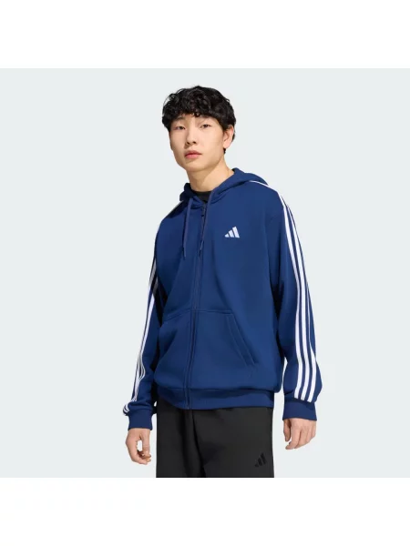 Bluza z kapturem z suwakiem na całej długości Essentials French Terry biała