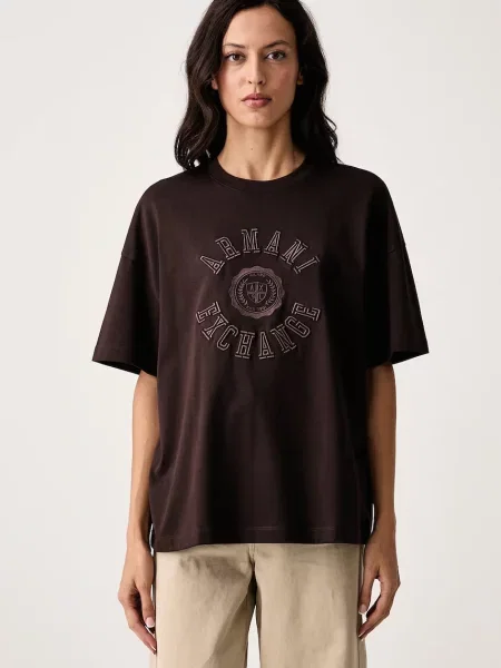 Armani Exchange tricou pentru femei din maro