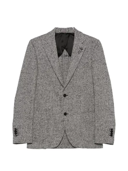 Sacou Lardini cu model herringbone negru