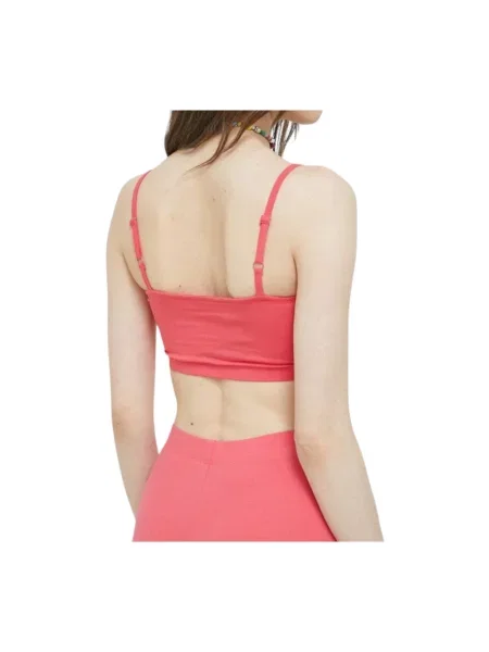 Top Tommy Jeans o skróconej długości różowy