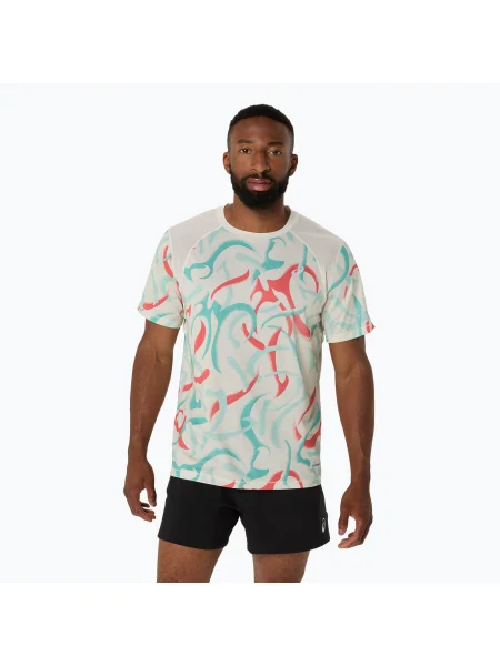 Мъжки ASICS Road All Over Print Top birch тениска за бягане синьо