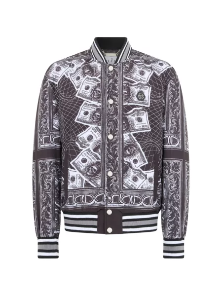 Geacă bomber Philipp Plein cu imagine negru