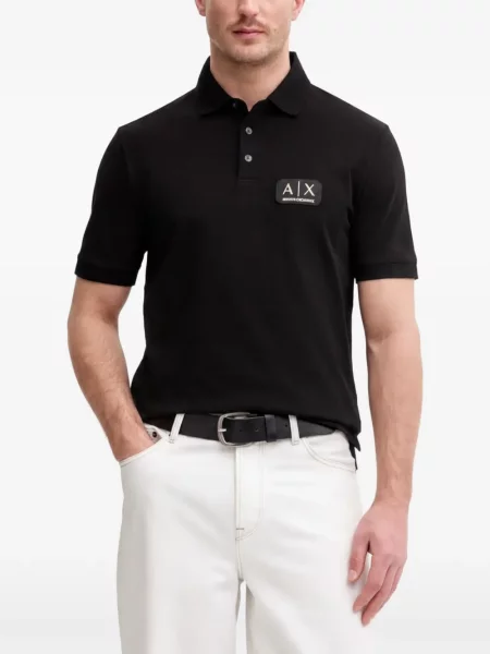Pólóing Armani Exchange autogrammal fekete