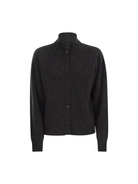 Kardigan Peserico wełniany ze stójką szary