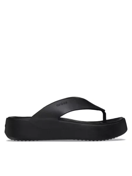 Crocs Šlepetės per pirštą Gataway Platform Flip juoda