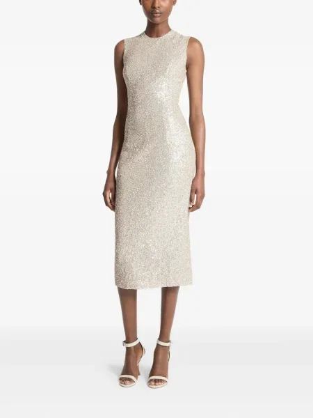 Curea Michael Kors Collection cu paiete de costum plisată negru