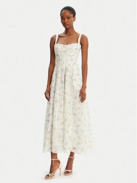 BARDOT Poletna obleka Adaline Broderie bela