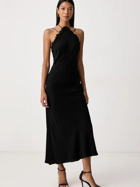Twinset rochie din vâscoză negru