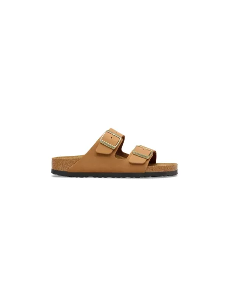Klapki Birkenstock skórzane brązowe