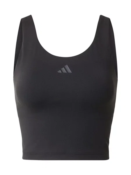 ADIDAS PERFORMANCE Sport top 3 STRIPES STUDIO ALL ME LIGHT SUPPORT' negru