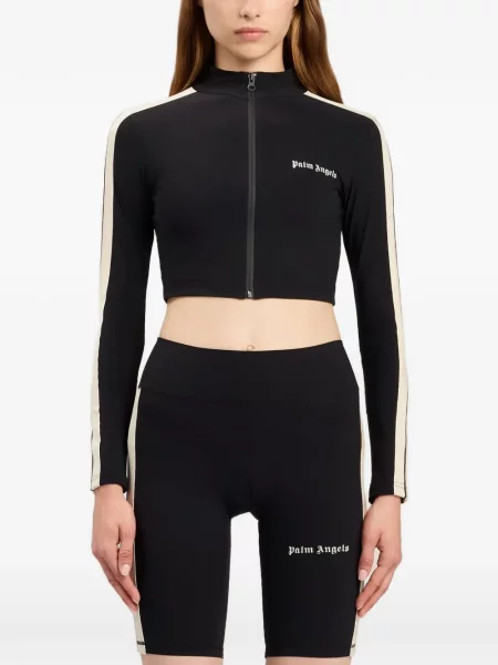 Pruhovaná mikina Palm Angels s autogramem černá