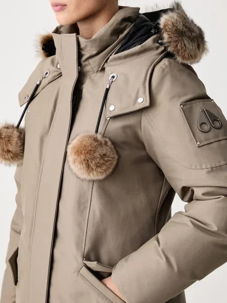 MOOSE KNUCKLES kurtka puchowa z bawełną beżowa