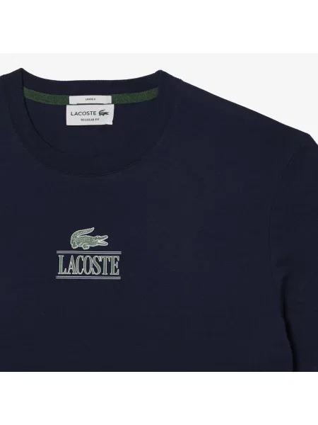 Lacoste Unisex T-Shirt Regular Fit Z Okrągłym Dekoltem granatowa