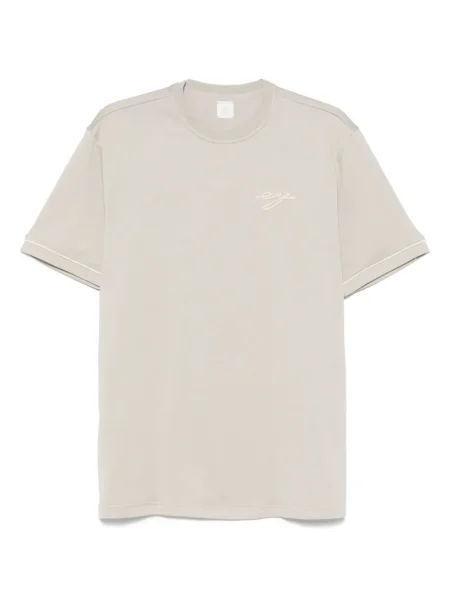 Tricou Eleventy cu broderie verde