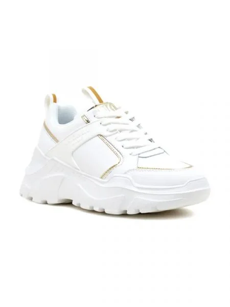 Just Cavalli Bőr sneakers tornacipő fehér