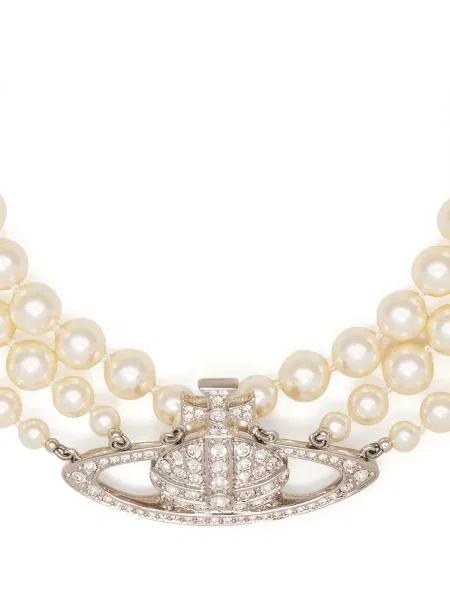 Colier Vivienne Westwood cu perle argintiu