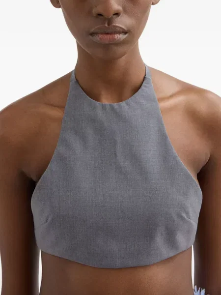 Top Jil Sander din poplin gri