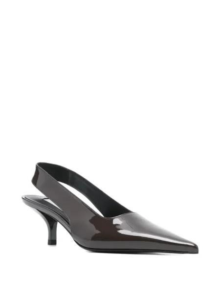 Pantofi cu toc Toteme din piele slingback maro