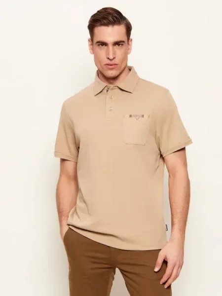 Tricou polo Barbour bej