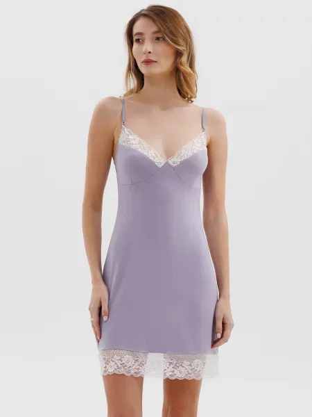 Нічна сорочка Roksana бавовна/модал фіолетовий