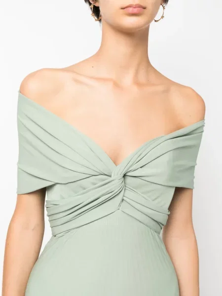 Πλισέ βραδινό φόρεμα Ralph Lauren Collection πράσινο