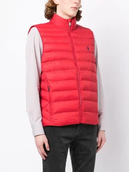 Traper prsluk Polo Ralph Lauren s izlizanim efektom crvena