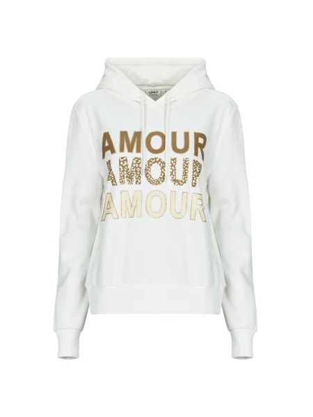 Geacă Only cu glugă alb