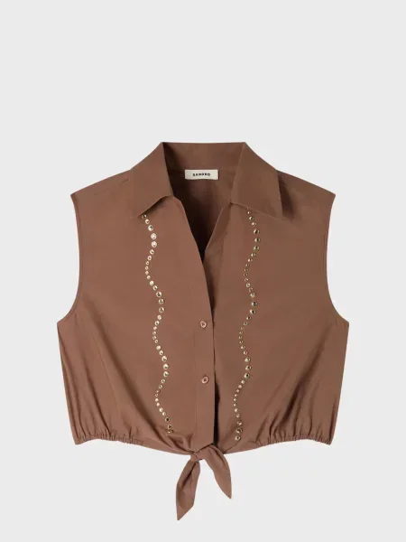 Топ Sandro коричневий