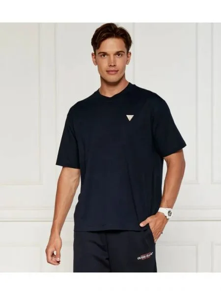 Tricou Guess Jeans scurt albastru