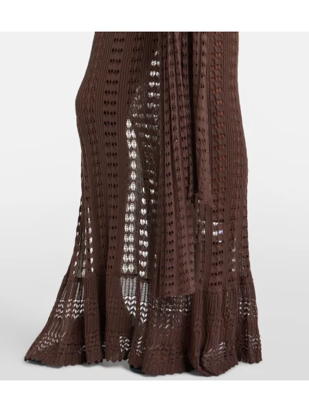 Rochie maxi Aya Muse cu volane maro