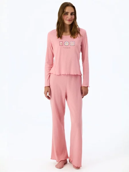 Penti Pizsama Pyjama-Sets fáradt rózsaszín