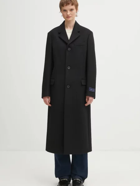 Sporty & Rich płaszcz z dodatkiem wełny Signature Logo Structured Wool
