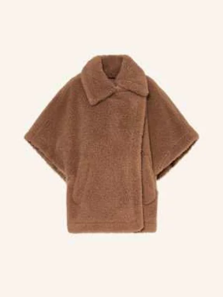 Max Mara Peleryna Tebe Z Wełną Z Wielbłąda beige brązowy
