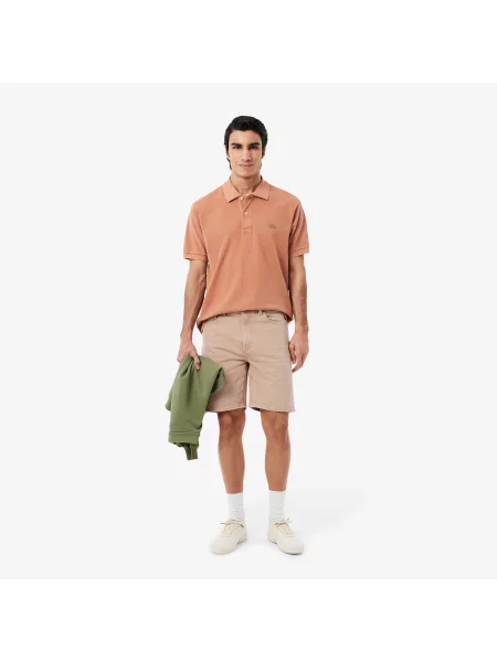 Lacoste Bermudy Z Denimu Z Efektem Sprania różowy