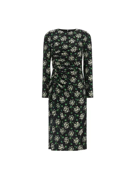 Sukienka midi Dolce And Gabbana szyfonowa czarna