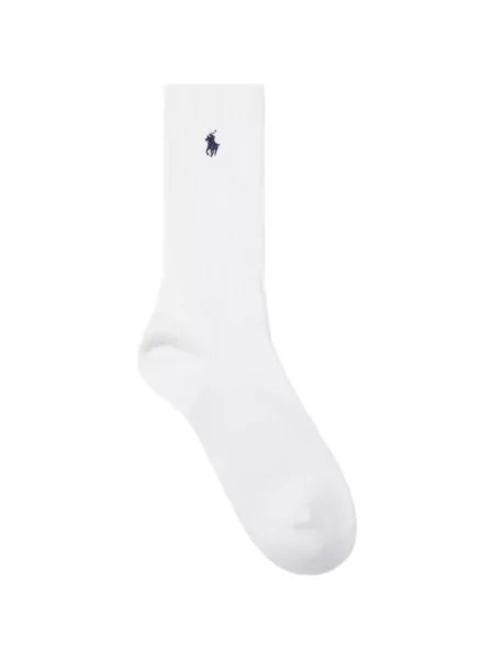 Șosete Polo Ralph Lauren cu broderie din canvas alb