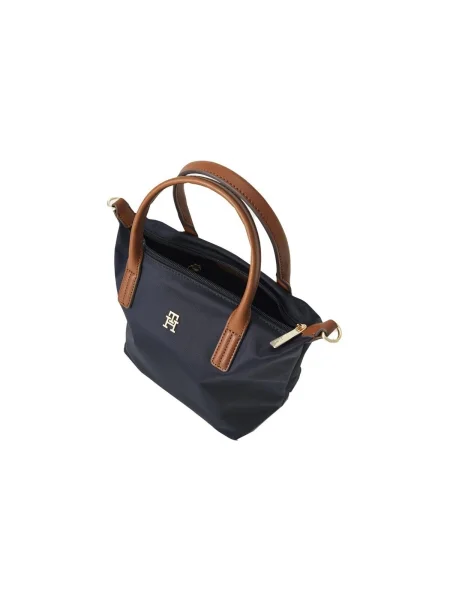 Tommy Hilfiger Geantă pe umăr POPETTE cu adaos de piele albastru