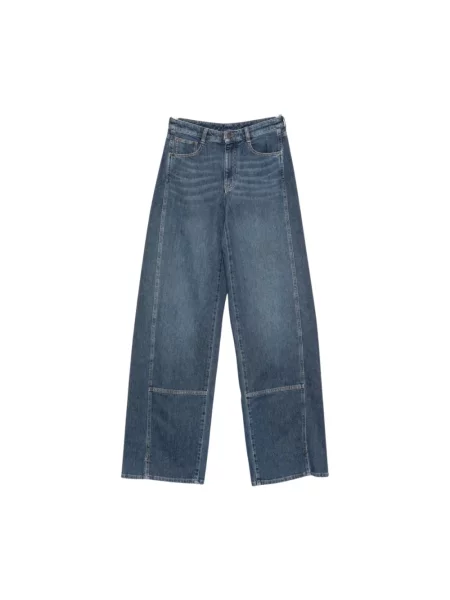 Szerokie jeansy Emporio Armani niebieskie