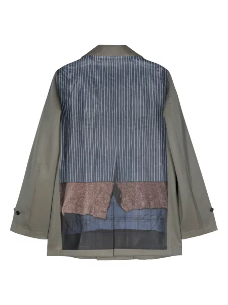 Raštuotas paltas Comme Des Garçons Homme Plus dvieiliai žalia