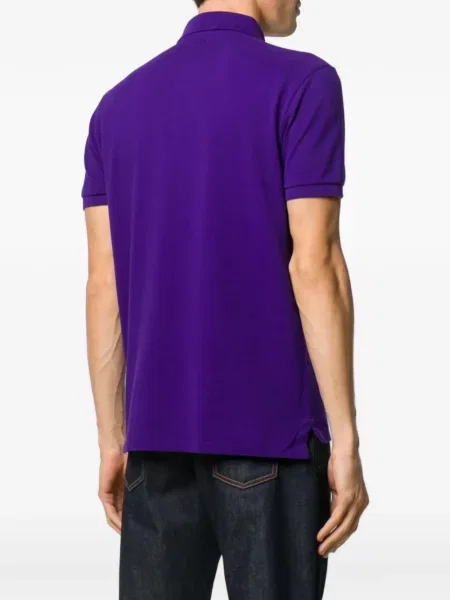Λινό ριγέ polo Polo Ralph Lauren με κέντημα πράσινο