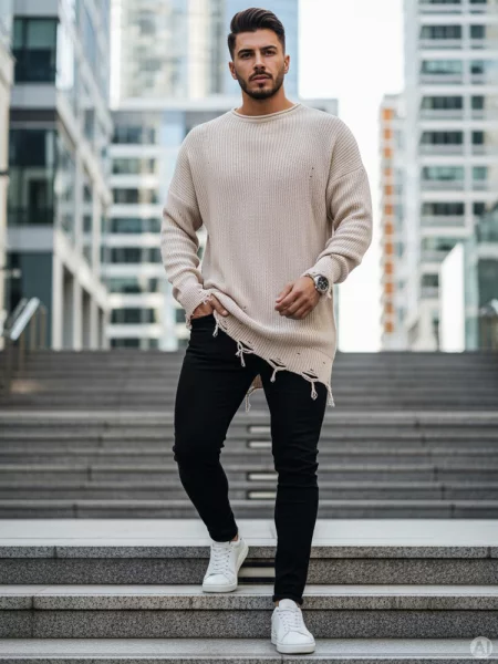 Sweter Dstreet beżowy